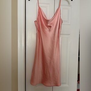 Elegant salmon Satin Dress